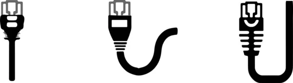 Cat Ethernet Connector Pictogram Witte Achtergrond — Stockvector