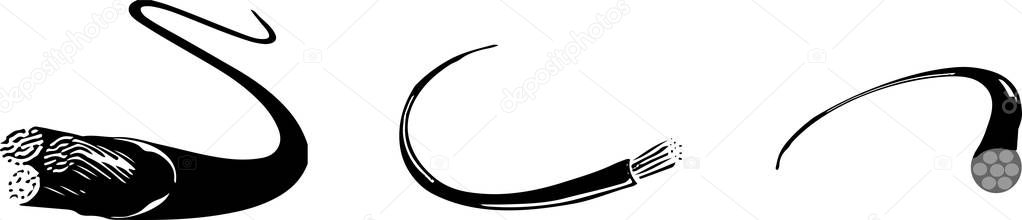 Fiber optic icon on color background