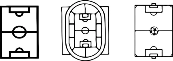 Campo Fútbol Icono Sobre Fondo Blanco — Vector de stock