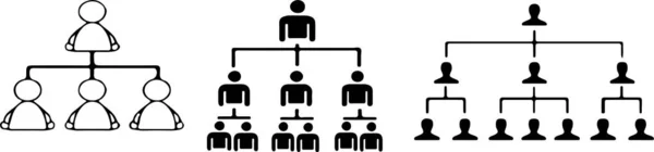 Pictogram Organisatiestructuur Witte Achtergrond — Stockvector