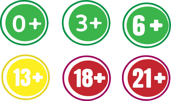 символ рейтинга контента. знак на белом фоне
