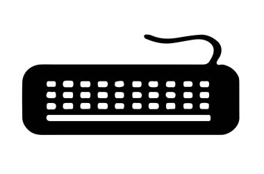 beyaz arka planda klavye vektörü