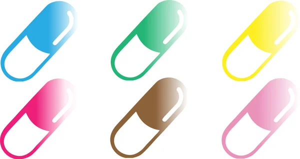 Pillole Icona Sfondo Bianco — Vettoriale Stock