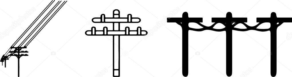 electricity post icon on white background