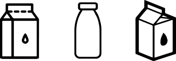 Milk Icon White Background — Stock Vector