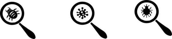 Icône Analyse Virus Sur Fond Blanc — Image vectorielle