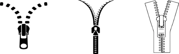 Blixtlås Vektor Illustration Isolerad Bakgrunden — Stock vektor
