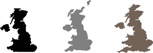 白い背景に隔離されたウェブデザインのための英国の地図アイコン — ストックベクタ