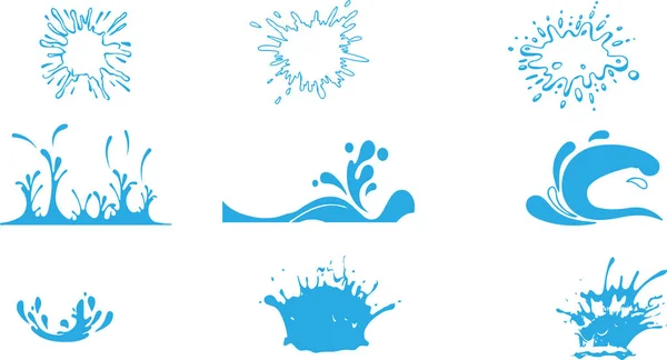 Vector Salpicadura Agua Aislado Fondo — Vector de stock