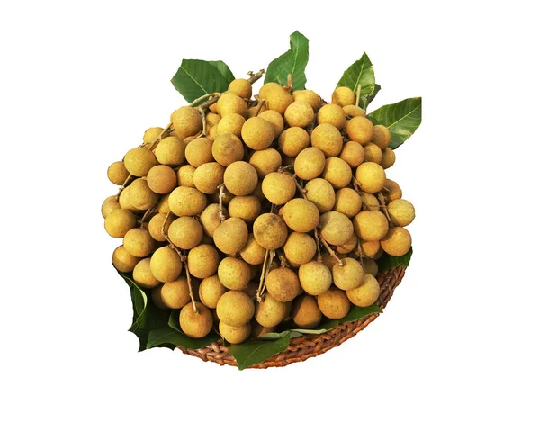 Longan Geïsoleerd Witte Achtergrond — Stockfoto