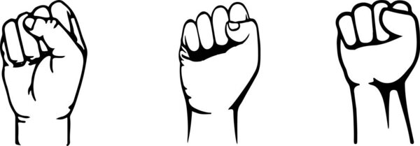 fist hand up icon set isolated on white background