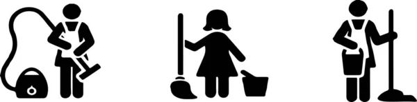 Home Cleaning Gerelateerde Vector Geïsoleerd Achtergrond — Stockvector