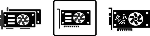 Icono Tarjeta Gráfica Vídeo Aislado Segundo Plano — Vector de stock