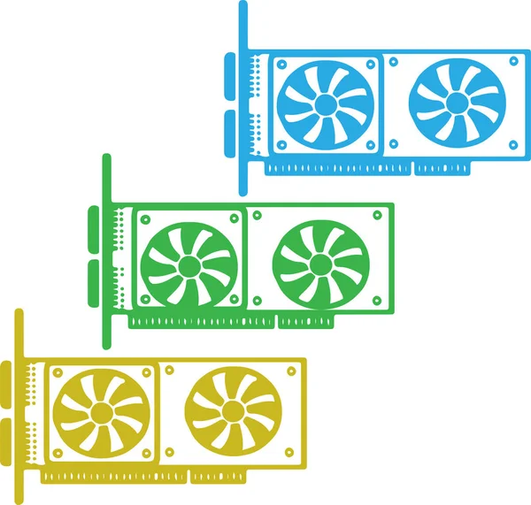 Иконка Видеокарты Заднем Плане — стоковый вектор