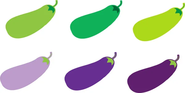 Aubergine Pictogram Geïsoleerd Witte Achtergrond — Stockvector