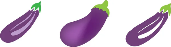 Aubergine Pictogram Geïsoleerd Witte Achtergrond — Stockvector