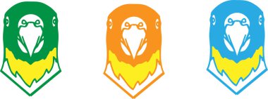 Arka planda papağan simgesi izole edildi