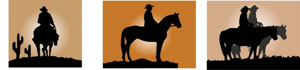 Illustration Vectorielle Cowboy Sur Fond — Image vectorielle