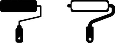 Arkaplanda izole edilmiş boya silindiri simgesi