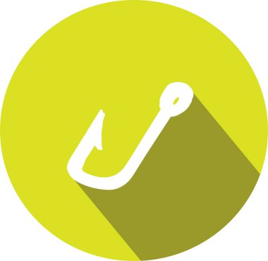 balıkçı kancası simgesi arka planda izole