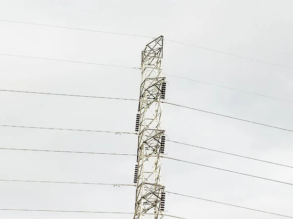 Vysokonapěťová Tyč Kraji Silnice — Stock fotografie