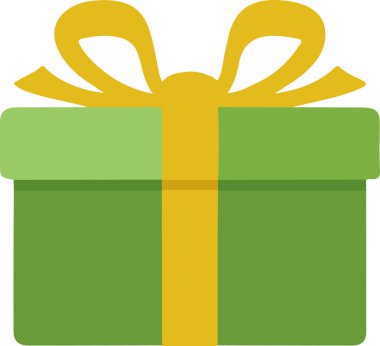 Beyaz arkaplanda bir hediye kutusu simgesi