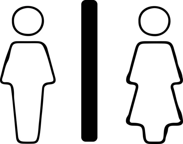 Male Female Icon Toilet Icon Isolated White Background — Stock Vector