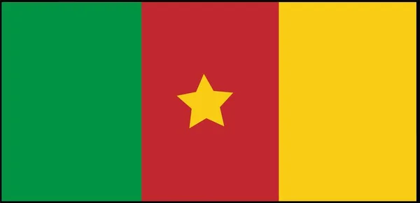 Camerún Bandera Vector Ilustración Aislado Fondo — Vector de stock