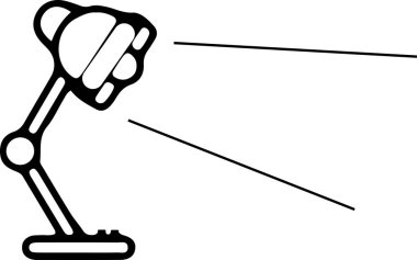 Masa lambası simgesi beyaz arkaplanda izole edildi