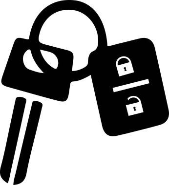 araba anahtarı simgesi beyaz arkaplanda izole edildi