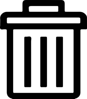 Beyaz arkaplanda çöp kutusu simgesi izole edildi