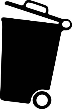 Beyaz arkaplanda çöp kutusu simgesi izole edildi