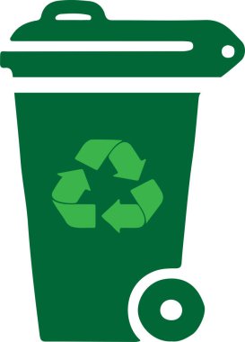 Beyaz arkaplanda çöp kutusu simgesi izole edildi