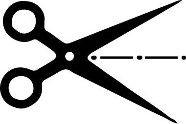 Beyaz arkaplanda izole edilmiş makas simgesi