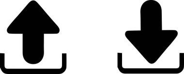 Beyaz arkaplanda indirme ve gönderme simgesi izole edildi