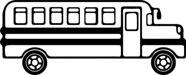 okul servisi simgesi beyaz arkaplanda izole edildi
