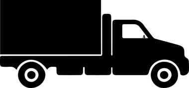 Beyaz arkaplanda kamyon simgesi izole edildi