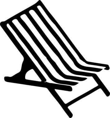 Arkaplanda plaj sandalyesi simgesi izole