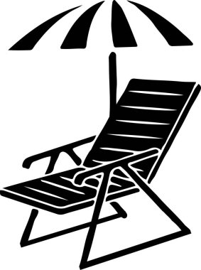 Arkaplanda plaj sandalyesi simgesi izole