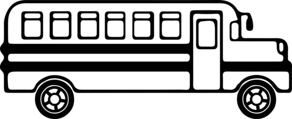 Иконка Школьного Автобуса Белом Фоне — стоковый вектор