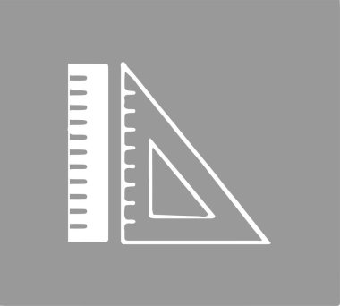 cetvel simgesi beyaz arkaplanda izole edildi