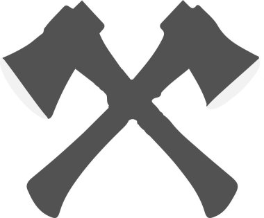 beyaz arkaplandaki ax simgesi izole edildi