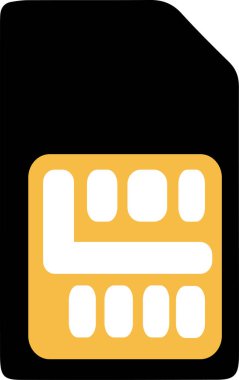 Sim Kart Simgesi Beyaz Arkaplanda İzole Edildi