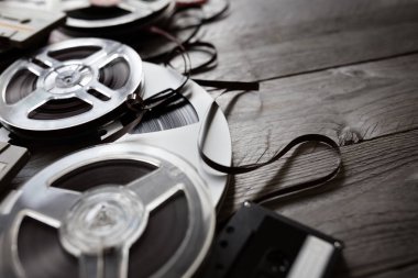 Retro ses makaraları ve kaset kaset arka plan