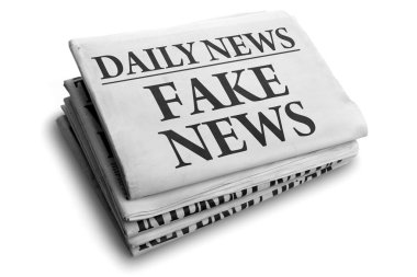 Daily news newspaper headline reading fake news concept for false event news headline clipart