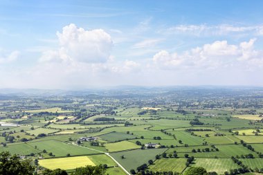 English countryside landscape panorama with blue sky clipart