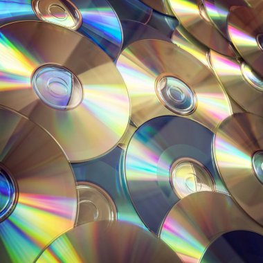 Optik diskler veya Cd kompakt disk bilgisayar veri arka planı