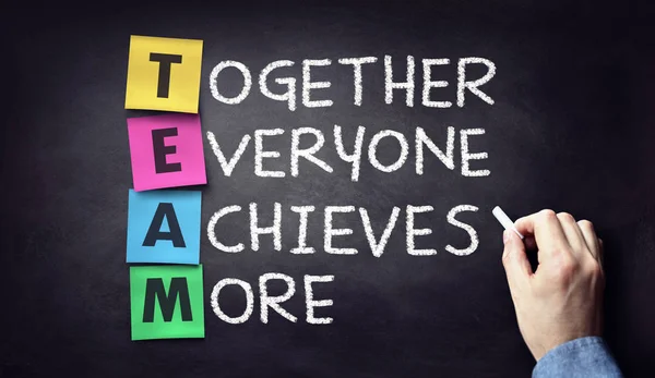 Team Together Everyone Achieves More Written Blackboard — Stock Photo, Image
