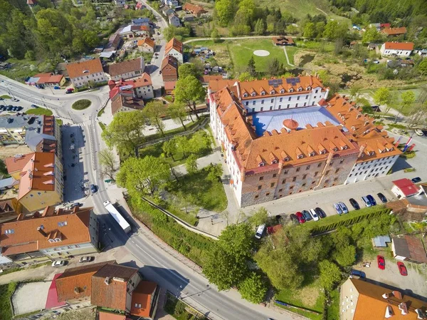 Luchtfoto Van Stad Ryn Polen Voormalige Rhein Oost Pruisen Middeleeuwse — Stockfoto