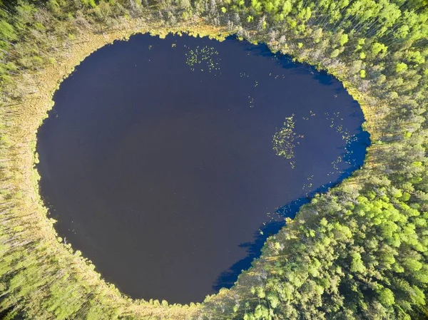 Vista Aérea Del Hermoso Paisaje Región Mazury Lago Kacze Polonia — Foto de Stock